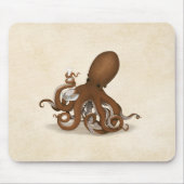 Octopus With Flask Steampunk Chemistry Science Mousepad (Vorne)