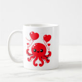 Octopus With Heart Lloons Adorable Valentines Day  Kaffeetasse (Links)