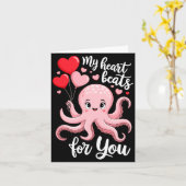 Octopus With Heart Lloons My Heart Beats For You V Karte (Gelbe Blume)