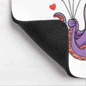 Octopus With Heart Lloons Valentine Day Mousepad (Ecke)