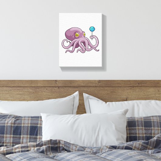 Octopus with Lollipop Leinwanddruck (Insitu (Schlafzimmer))
