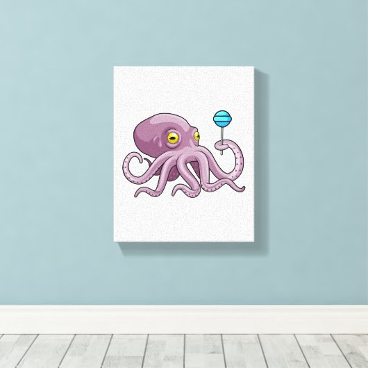 Octopus with Lollipop Leinwanddruck (Insitu (Holzboden))