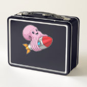 Octopus with Rocket Metall Brotdose (Rückseite)