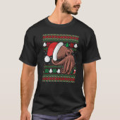 Octopus With Santa's Hat Christmas Style Xmas T-Shirt (Vorderseite)