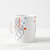 Octopus With Scuba Diving Snorkling Octopus For Kaffeetasse (Vorderseite Links)