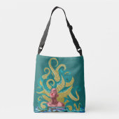 Octopus Woman Crossbody Bag Fantasy Tragetaschen Mit Langen Trägern (Rückseite)