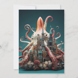 Octopus World Underwater Fantasy Ocean Abstrakt Einladung