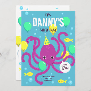 Octopus zum Geburtstag unter Einladung zum Meer