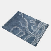 Octopus - Zweifarbiges Blau verblasstes Denim Wass Fußmatte (Schrägansicht)