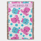 Octopusmuster, Niedlicher Kraken, Meer, Ihr Name Decke (Vorderseite Vertikal)