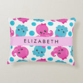 Octopusmuster, Niedlicher Kraken, Meer, Ihr Name Dekokissen (Rückseite)