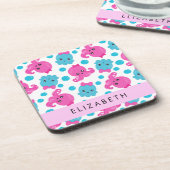 Octopusmuster, Niedlicher Kraken, Meer, Ihr Name Getränkeuntersetzer (Linke Seite)