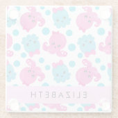 Octopusmuster, Niedlicher Kraken, Meer, Ihr Name Glasuntersetzer (Rückseite)