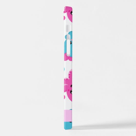 Octopusmuster, Niedlicher Kraken, Meer, Ihr Name iPhone Hülle (Linke Seite)