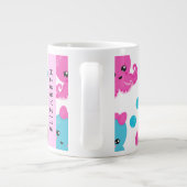 Octopusmuster, Niedlicher Kraken, Meer, Ihr Name Jumbo-Tasse (Rückseite)