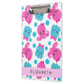 Octopusmuster, Niedlicher Kraken, Meer, Ihr Name Klemmbrett (Links)