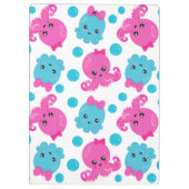 Octopusmuster, Niedlicher Kraken, Meer, Ihr Name Klemmbrett (Rückseite)