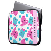 Octopusmuster, Niedlicher Kraken, Meer, Ihr Name Laptopschutzhülle (Vorderseite Links)