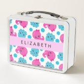 Octopusmuster, Niedlicher Kraken, Meer, Ihr Name Metall Brotdose (Vorderseite)