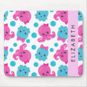 Octopusmuster, Niedlicher Kraken, Meer, Ihr Name Mousepad (Vorne)