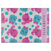 Octopusmuster, Niedlicher Kraken, Meer, Ihr Name Schneidebrett (Vorderseite)