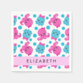 Octopusmuster, Niedlicher Kraken, Meer, Ihr Name Serviette (Vorderseite)