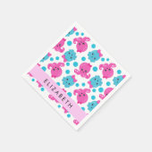 Octopusmuster, Niedlicher Kraken, Meer, Ihr Name Serviette (Ecke)