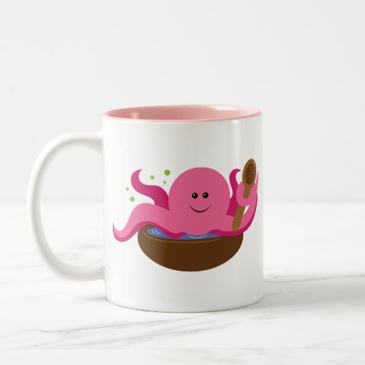 Octopussuppe Zweifarbige Tasse (Links)