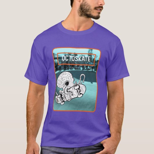 Octoskate 2 Skateboarding Octopus T-Shirt (Vorderseite)