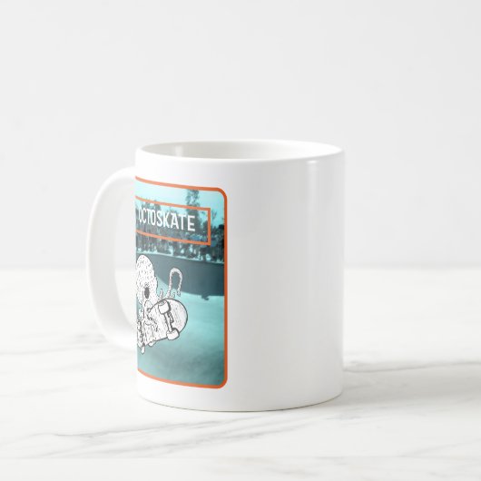 Octoskate Skateboarding Octopus Kaffeetasse (Vorderseite Links)