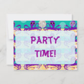 Octupus Octo Party Time Einladung (Rückseite)