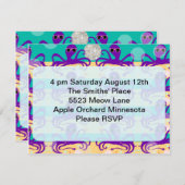 Octupus Octo Party Time Einladung (Vorne/Hinten)