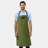 OD Green cooking apron with custom name Schürze (Getragen)