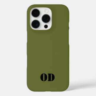 OD-grünes individuelles Monogramm personalisiert iPhone 16 Pro Hülle