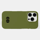 OD-grünes individuelles Monogramm personalisiert Case-Mate iPhone Hülle (Rückseite (Horizontal))