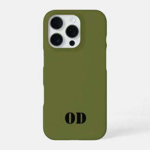 OD-grünes individuelles Monogramm personalisiert iPhone 16 Pro Hülle