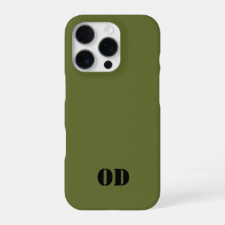 OD-grünes individuelles Monogramm personalisiert iPhone 16 Pro Hülle