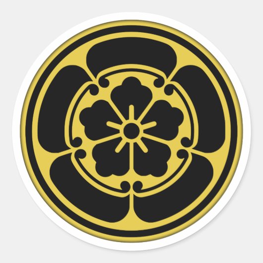 Oda Clan Kamon Runder Aufkleber (Vorderseite)
