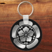 Oda Clan Kamon Silver Chrome Schlüsselanhänger (Vorderseite)