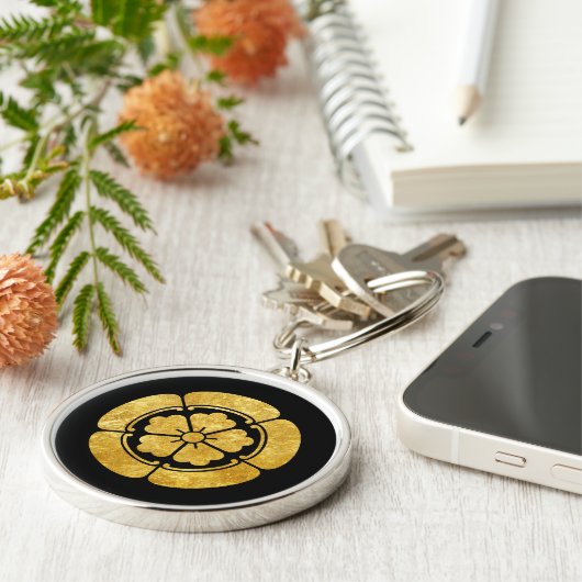 Oda Mon Japanischer Samurai-Clan Imitat Gold auf s Schlüsselanhänger (Seite)