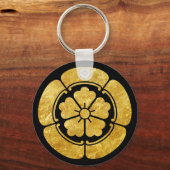 Oda Mon Japanischer Samurai-Clan Imitate Gold auf  Schlüsselanhänger (Vorderseite)