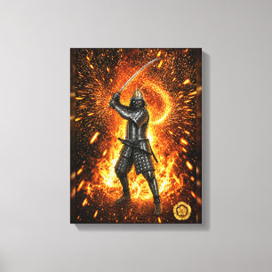 Oda Nobunaga Samurai-Rüstung Feuer 12x16 Leinwanddruck