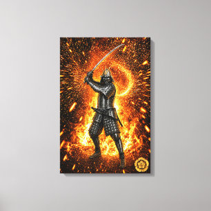 Oda Nobunaga Samurai-Rüstung Feuer 16x24 Leinwanddruck