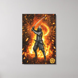 Oda Nobunaga Samurai-Rüstung Feuer 20x30 Leinwanddruck
