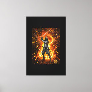 Oda Nobunaga Samurai-Rüstung Feuer 40x60 Leinwanddruck