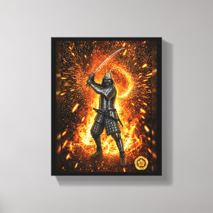 Oda Nobunaga Samurai-Rüstung Feuer 8x10 Leinwanddruck