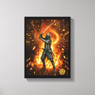 Oda Nobunaga Samurai-Rüstung Feuer 9x12 Leinwanddruck