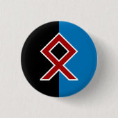 Odal Rune Abzeichen - Leben, Geist, Boden und Meer Button (Vorderseite)