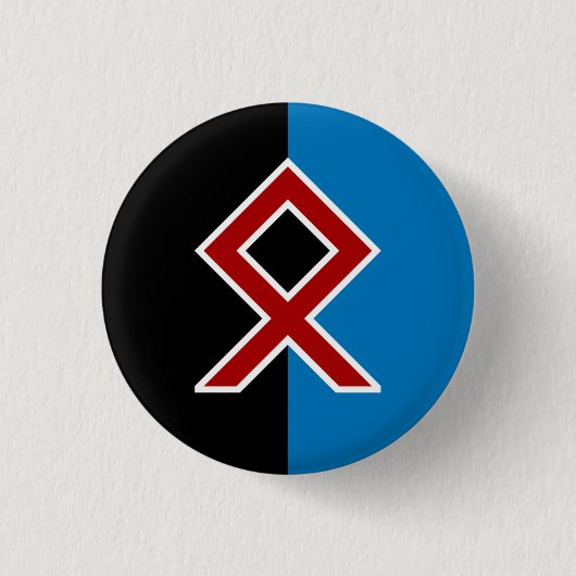 Odal Rune Abzeichen - Leben, Geist, Boden und Meer Button (Vorderseite)