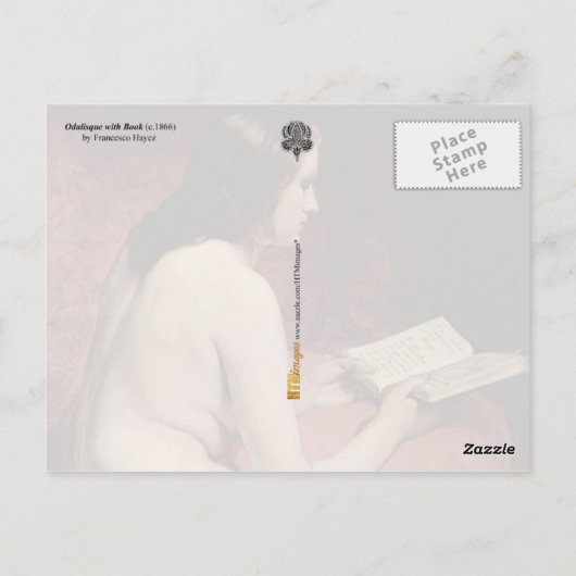 Odalisk mit Buch Postkarte (Rückseite)